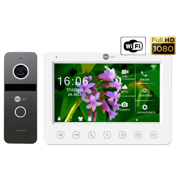 Комплект відеодомофону з Wi-Fi 7” NeoLight NeoKIT HD WF (KAPPA+ HD WF White + SOLO FHD Graphite)