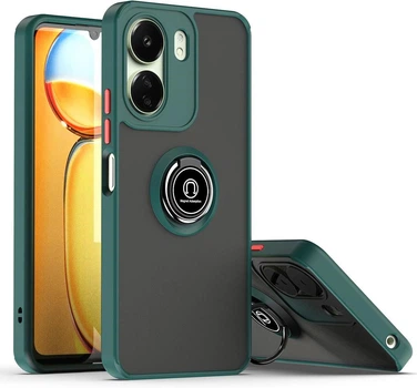 Чохол Fiji Colorframe для Xiaomi Redmi 13C матовий бампер з кільцем підставкою Green