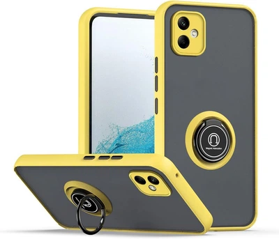 Чехол Fiji Colorframe для Samsung Galaxy A05 (A055) матовый бампер с кольцом подставкой Yellow