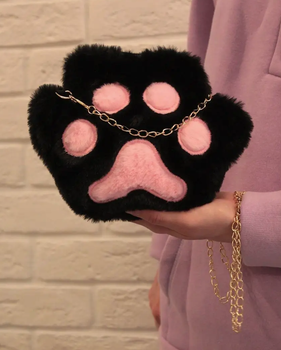Пухнаста, м'яка аніме сумочка Лапка підліткова для косплея Hello Kitti Куромі Kuromi чорний (AN)26367