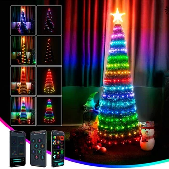 Умная Smart гирлянда на елку со звездой, управление с пульта и смартфона iDeal LED 2.1м (1100)
