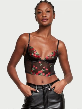 Роскошный корсет-бюст Victoria's Secret с вышивкой 1160588828 (Черный 32C)