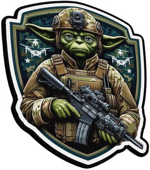 Військовий шеврон Shevron.patch майстер Йода зі зброєю на липучці (YODA4)