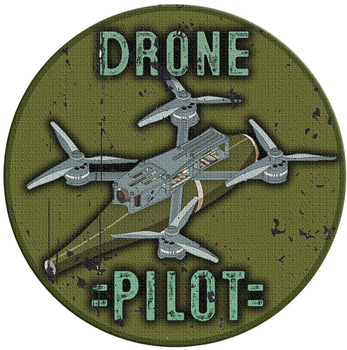 Военный шеврон Shevron.patch с дроном на масленице на липучке круглой формы (DRON2)