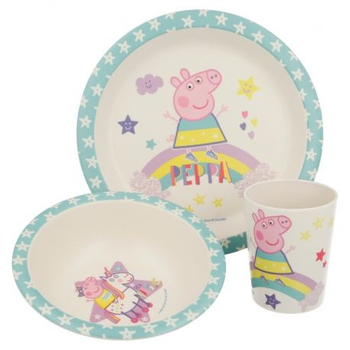 Набір посуду Stor Peppa Pig - Magical Bamboo 3 Pcs Set With Rim