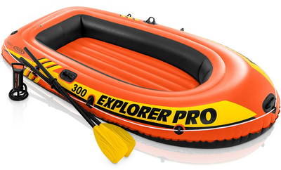 Надувний човен Intex Explorer Pro 300 244 x 117 x 36 см 58358 Оранжевий (6941057453583)