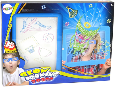 Tablica magnetyczna LEAN Toys Magiczna z podświetleniem 3D Niebieska (5904204758239)