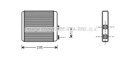 Радиатор отопителя AVA OPEL Astra G 1.2-2.2 98-09, Zafira A 1.6-2.2 99-05, Zafira B 1.6-2.2 05-15 ( OL6321 )