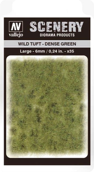 Trawa do dekoru Vallejo SC413 Scenery Wild Tuft Dense Green 6 mm x 35 (8429551986113)