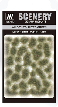 Trawa do dekoru Vallejo SC416 Scenery Wild Tuft Mixed Green 6 mm x 35 (8429551986144)