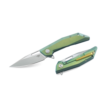 Складаний ніж Bestech Knife SHRAPNEL Green and Gold (BT1802B)