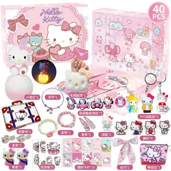 Адвент-календар Hello Kitty 40 сюрпризів з аксесуарами та прикрасами, подарунковий набір для дівчат