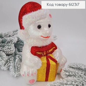 Новорічна фігура Ведмедик з подарунком, 25*17см, Україна