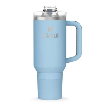 Термокружка с ручкой Cirkul All-Day StrawSip из нержавеющей стали Голубая 1183 мл