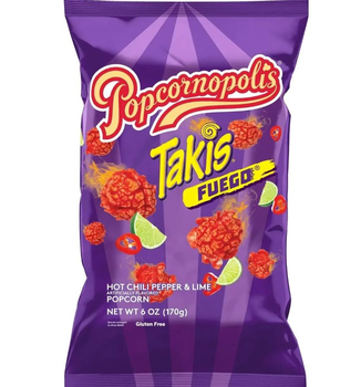 Попкорн Takis Popcornopolis Fuego з гострим перцем чилі та лаймом 170 г