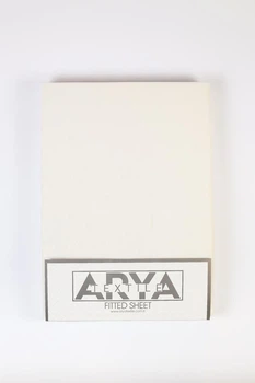 Простирадло на резинці Arya Home 180х200 см молочний