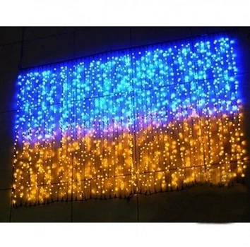 Гирлянда штора светодиодная Флаг Украины 160 LED желто-голубая 3х2 м (7585/GR)