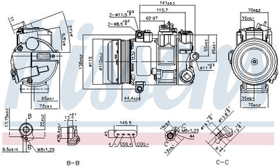 Компресор MB C- W204 (2007) C250 2.2 Nissens (890696)