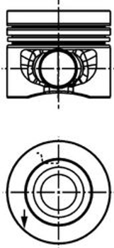 Поршень в комплекті на 1 циліндр, STD Kolbenschmidt (40353600)