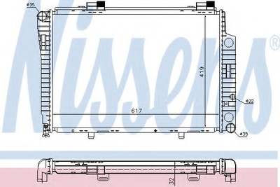 Радіатор MB C W 202(93-)C 180(+)[OE 202 500 21 03] Nissens (62750A)