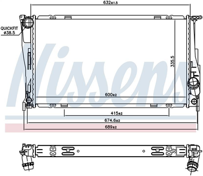 Радиатор BMW X1 E84 (09-) X1 20iX Nissens (60832)