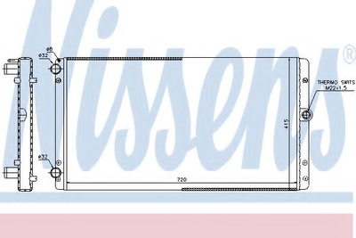 Радиатор VW TRANSPORTER T4(90-)2.5 TDi(+)[OE 7D0.121.253 A] Nissens (65301)