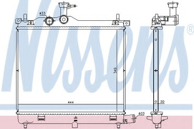 Радіатор HYUNDAI i10 (PA) (08-) 1.0 i 12V Nissens (675023)