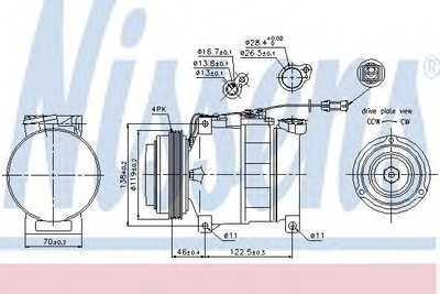 Компресор AI A 4/S 4(94-)2.5 TDi(+)[OE 4B0260805P] Nissens (89045)