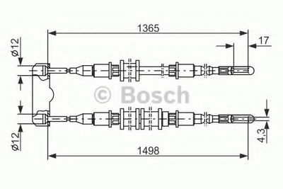 Трос ручного тормоза Bosch (1987477130)