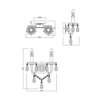 Бра Luster R25072000 Trio прозрачный, хром