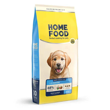 Сухий корм для собак Home Food (Хоум Фуд) PUPPY MEDIUM/MAXI Гіпоалергенний «Форель з рисом», 10 кг