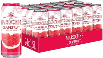 Упаковка пива Охтирське Marochne Грейпфрукт світле фільтроване 4.6% 0.5 л х 24 шт. (4820002713281)