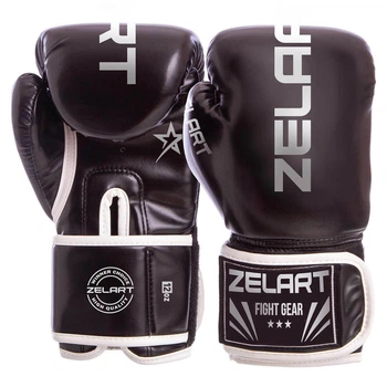 Перчатки боксерские Zelart BO-3987 10 унций черный