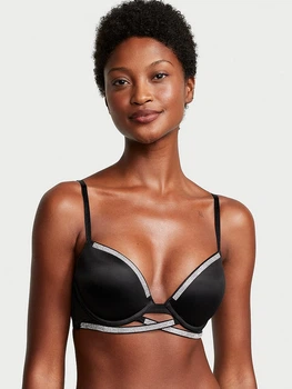Бюстгальтер Victoria's Secret Very Sexy Shine Cradle Push-Up Bra Black 32A Чорний (26711700)