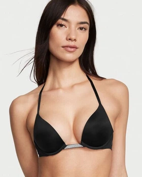 Бюстгальтер Victoria's Secret BARE Plunge Convertible Shine Bra Set 34B Чорний (26643210)