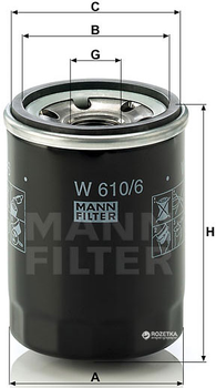 Фильтр масляный MANN W 610/6