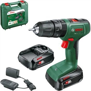Акумуляторний ударний дриль-шуруповерт Bosch EasyImpact 18V-40 (2x 1.5Ah) + зарядний пристрій AL18V-20 + кейс (06039D8102)
