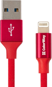 Кабель ColorWay USB-Lightning 1 m Red (4823094912990)