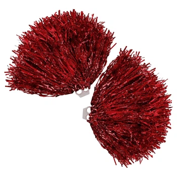 Помпоны для черлидинга с захватами-кольцами красные SP-Sport Pom-Poms 0833 комплектация 2шт Red