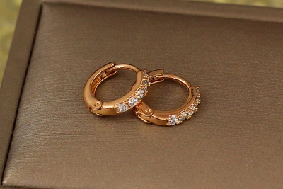 Серьги Xuping Jewelry детские дорожка из камешков 11 мм золотистые
