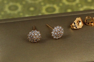 Серьги гвоздики Xuping Jewelry Снежки 7 мм золотистые