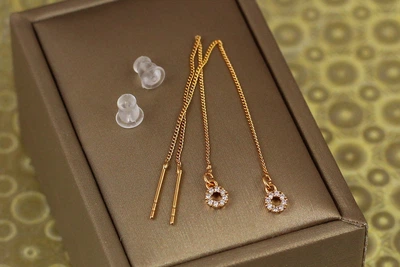 Серьги продевки Xuping Jewelry бублик 9 см золотистые