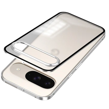 Противоударный чехол накладка Metal Glass для Google Pixel 9 / 9 Pro silver