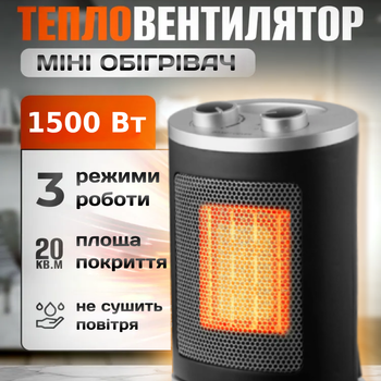 Электрическая дуйка обогреватель для дома 1500 Вт Портативный напольный Тепловентилятор Ветродуйка Domotec