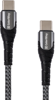 Kabel ColorWay Type-C - Type-C PD Fast Charging 65W 3.0A 2 m Grey (CW-CBPDCC039-GR)