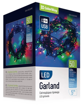 Girlanda LED ColorWay 50 LED USB 5 m Multicolor (CW-G-50L5UMC)