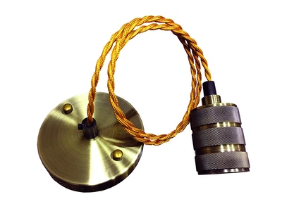 Подвесной светильник Levistella с крученым проводом под лампу Е27 бронза/золотой IP20 AMP21006-1