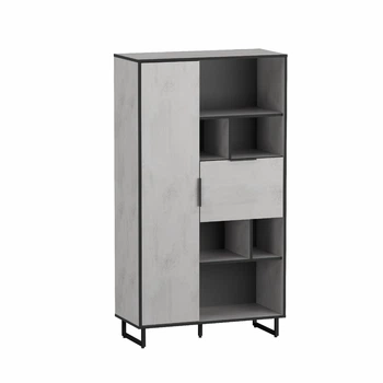 Стеллаж с дверцами Moreli F-0006 Ш 900 / В 1634 / Г 400 мм Бетон тефра