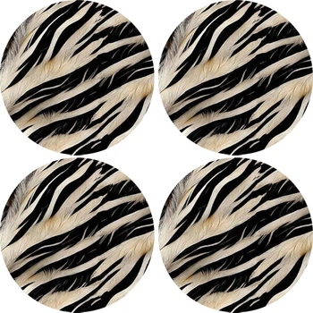 Набір круглих підкладок, 4D килимків, на стіл 33 х 33см 4шт, Zebra (16804624828)