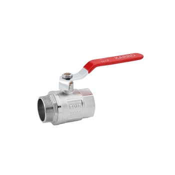 Кран кульовий Karro Standart+ 1 1/2" ВН, латунний, PN40, ручка важіль, нікельований